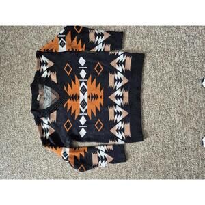 Bibi V-Neck Geometric Pattern Sweater